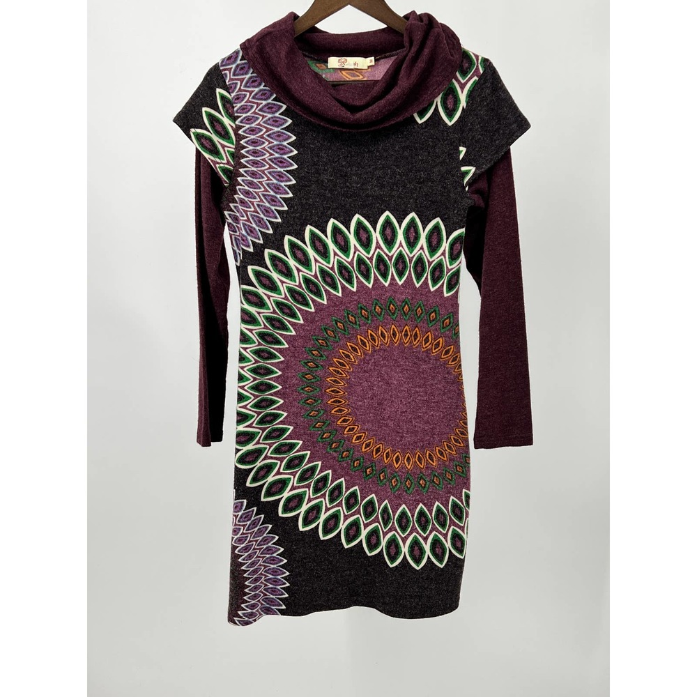 Aryeh Boho Sweater Tunic Turtle Neck Women's Size M